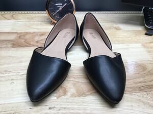Rohb By Joyce Azria Provence D'Orsay Women's 6.5 Black Leather Pointed Toe Flats